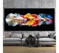 LIRHIQYGF Tableau sur toile, œuvre d'art horizontale représentant un poisson combattant tropical (60 x 180 cm, sans cadre)