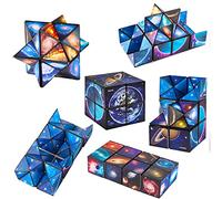 LiRiQi Cube Magique Infini, 2 en 1 Cube Magique du Ciel Etoilé Cube, Cube Infini pour Enfants Adultes, Cube Soulager Le Stress et lAnxiété, Puzzle 3D, Jouet Anti-Stress Cadeaux Créatifs Garçons Filles