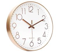 LiRiQi Horloge Murale Silencieuse sans tic-tac, 30cm Chiffres Arabes Horloge Quartz Ronde Moderne Décorative, pour Salon Chambre Cuisine Bureau lanc