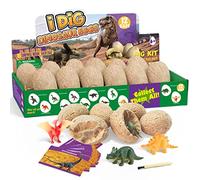 LiRiQi Oeufs de Dinosaure Kit de Fouille Fossiles 12 Pack, Découvrez 12 Dinos Différents, Jouets STEM Enfants, œuf de Dino Jouet D'archéologie Fête de Pâques, Jouets éducatifs pour 6 7 8 9 Ans Garçons