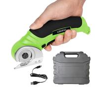LIROPAU Ciseaux Electrique, Ciseaux Universels Sans Fil avec Serrure de Sécurité, Coupe-Tissu Industriel Électrique Portable pour Tissu/Papier/Carton/Cuir/Tapis