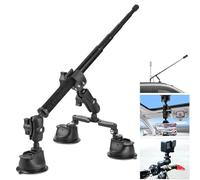 LIROPAU Kit de support de voiture à ventouse triple pour caméra d'action Insta360 Gopro Akaso 112 cm, support à ventouse triple pour pare-brise et fenêtre