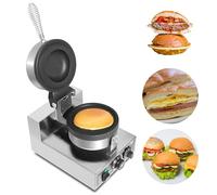 LIROPAU Machine à Hamburger UFO, Gaufrier à Hamburger Électrique Commercial, Contrôle de Température 50°C - 300°C, Réglage du Temps 0-5 Minutes pour Usage Commercial et Domestique