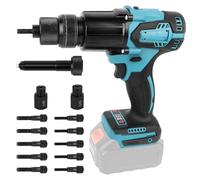 LIROPAU Pince à riveter sans fil compatible avec batterie Makita 18 V, pistolet à écrou électrique 2 en 1, avec embouts M6/M8 et gants pour rivets de 2,4 à 4,8 mm (sans batterie, sans chargeur)