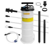 LIROPAU Pompe d'extraction d'huile 6,5 L, Manuelle et pneumatique, avec 5 tuyaux et Gants pour Liquide de Frein, Liquide de Refroidissement et Huile de Transmission