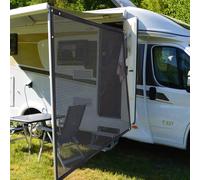 LIROPAU Store latéral pour Camping-Car, Protection Solaire | protection contre le soleil et la chaleur, 86 % de vue, pour caravane, camping-car, noir, 2,5 (H) x 2,1 (W))