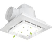 LIROPAU Ventilateur de salle de bain, 300 mm, avec lumière LED, 130 CFM, 35 W, silencieux, 1500 lm, lumière 6000 K, facile à installer sur fenêtre, plafond, mur dans la salle de bain, les toilettes