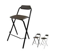 lirrebol Tabouret de Bar Haut Pliable et rembourré pour Salle à Manger, pub et bistrot, capacité de Charge : 120 kg, Noir, Hauteur d'assise : 70 cm.