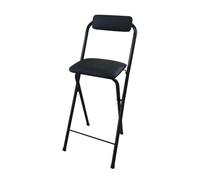 lirrebol Tabouret de Bar Pliable et rembourré pour Adultes - Tabouret Haut de Cuisine pour café et bistrot, capacité de 220 LB, Noir, Hauteur d'assise 60 cm/23,6 po