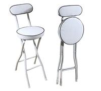 lirrebol Tabouret Pliant Portable avec Assise rembourrée | Capacité de Charge de 150 kg | pour Cuisine et Petit-déjeuner | Blanc | 1 pièce | Hauteur d'assise 55 cm