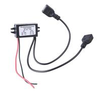 LiRRvb Adaptateur convertisseur de tension directe 12 V-24 V vers 5 V 3 A Régulateur de tension Module abaisseur avec double adaptateur d'alimentation USB pour voiture