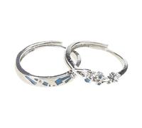LiRRvb Bagues étincelantes en forme d'étoile pour couple - Accessoire de Saint-Valentin - Confortable à porter, One Size, Comme décrit, Comme décrit.