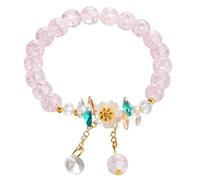 LiRRvb Bracelet élastique à fleurs colorées pour femme, parfait pour une fête, un mariage, un cadeau simple, One Size, Comme décrit