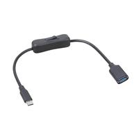 LiRRvb Câble hôte USB C OTG avec bouton interrupteur pour commutateurs, smartphones, tablettes, transfert de données rapide 5 Gbit/s, câble adaptateur USB C Otgs