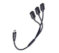 LiRRvb Hub compact de 30 cm avec trois ports permettant l'alimentation et le transfert de fichiers pour gadgets dans de petits espaces USB C pour ordinateur portable