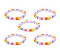 LiRRvb Lot de 5 colliers pour animaux de compagnie avec pompons colorés réglables pour chats, colliers pour chien, pour festival, fête d'anniversaire