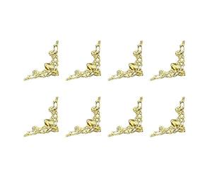 LiRRvb Lot de 8 protections d'angle en métal robuste 3 couleurs dorées, argentées, bronzes, pour améliorer le look, adaptées aux bibliothèques et aux bureaux, Petit, Comme décrit, Comme décrit.