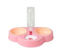 LiRRvb Mangeoire pour chien 3 en 1 - Gamelle surélevée pour chat - Double abreuvoir automatique - Sans déversement - Double eau pour animaux de compagnie