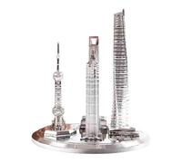 LiRRvb Modèle miniature Shanghai avec perles orientales Tour en alliage galvanisé Pièce d'art pour style vintage Intérieur