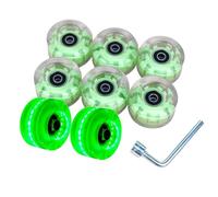 LiRRvb Patins à roulettes de rechange avec roulements pour skateboard à double rangée, intérieur ou extérieur, roue lumineuse