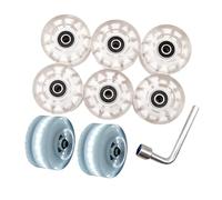 LiRRvb Patins à roulettes de rechange avec roulements pour skateboard à double rangée, intérieur ou extérieur, roue lumineuse