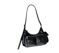 LiRRvb Sac à bandoulière de grande capacité pour femmes et filles avec sangle réglable et sac à bandoulière en cuir synthétique souple, sacoche de voyage tendance, Noir