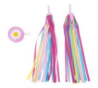 LiRRvb Sonnettes de vélo pour enfants avec guidon et serpentins sonores pour enfants et ruban à pompons