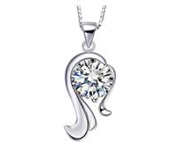 LIRU Chaine Argent Femme,S925 Collier en Argent Sterling pour Femme Signes du Zodiaque Zircon Collier Pendentif Vierge Collier Élégant Zodiac Cadeau Bijoux pour Filles