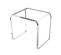 LIRU Tabouret Bas Acrylique Petit Siège De Maquillage Transparent Tabouret De Douche de Salle de Bain Antidérapant Imperméable pour Salle De Bain Chambre à Coucher Maison(Size:16,7×11×15,7inch)