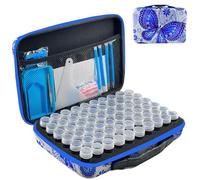 LIRUNQIU Boîte de rangement pour peinture à strass, boîte de rangement pour accessoires et outils de peinture diamant de 60 emplacements (Bleu)