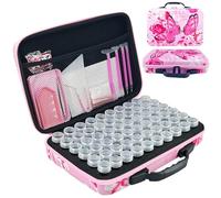 LIRUNQIU Boîtes d'accessoires pour peinture diamant, kits de boîtes de rangement pour peinture diamant de 60 pièces avec plateau à autocollants et stylo