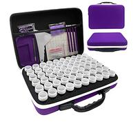 LIRUNQIU Boîtes de rangement pour peinture diamant, 60 emplacements pour accessoires et outils de peinture diamant (violet)