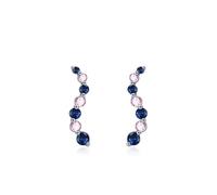 Lirzxin Boucles d'oreilles à tige en or blanc 14 carats avec saphir rond bleu rose créé en laboratoire pour cartilage hélix pour femme, épouse, mère, fille, One Size, Or blanc, Saphir