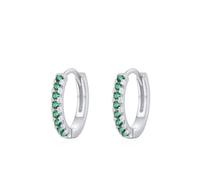 Lirzxin Boucles d'oreilles créoles en or blanc 14 carats pour femme, rangée simple et facile à assortir avec saphir rond créé en laboratoire pour femme, épouse, mère, fille, Onyx, Or blanc, Onyx Pas