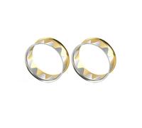 Lirzxin Écarteur Oreille, 2 PIÈCES Ecarteur Oreilles Tunnel Acier Chirurgical Homme Femme Rond Creux Double Évasement avec Vague Écarteurs Oreilles 16mm, Argent Or