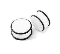 Lirzxin Ecarteur Oreilles Tunnel, 2 PIÈCES Tunnel Oreille Acrylique Femme Homme Rond Solide Double Évasement Écarteurs Oreilles 22mm, Blanc Noir