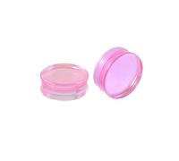 Lirzxin Écarteurs Oreilles, 2 PIÈCES Ecarteur Oreilles Verre Homme Femme Semi Transparent Solide Rond Double Évasement Piercing Ecarteur Tunnel Oreille 14mm, Rose