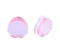 Lirzxin Lot Ecarteur Oreille, 2 PIÈCES Écarteur En Verre Femme Homme Double Évasement Coeur Solide Transparent Piercing Ecarteur Tunnel Oreille 25mm, Rose