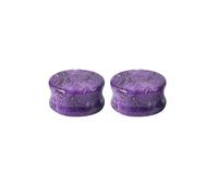 Lirzxin Piercing Tunnel Oreille, 2 PIÈCES Ecarteur Oreilles En Pierre Homme Femme Solide Rond Double Évasement Écarteurs Oreilles 20mm, Violet