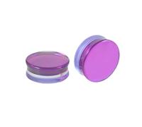 Lirzxin Plug Tunnel Oreille, 2 PIÈCES Ecarteur Oreilles En Verre Homme Femme Semi Transparent Solide Rond Double Évasement Écarteur Tunnel Oreille 22mm, Violet