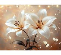 Lis Diamond Painting Perle Peinture Diamant Adulte, DIY Diamond Painting Kit Complet, Tableau Perle Diamant, Strass Cristal Peinture Paintings par Numéros Kit pour Décoration Salon 100x135cm K9-1260