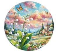 lis of The Valley Puzzle Rond 1000 Pièces Blumen Enfants Cadeau InspiRatteions Voyage Réduction du Stress 1000pcs (67.5x67.5cm)
