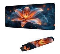 Lis Tapis de Souris XXL 1000 x 500 mm Grand Tapis de Souris Gamer Fleur sous Main Bureau Bords Cousus Imperméable Antidérapant, pour PC, Ordinateur Portable Améliore la Précision et la Vitesse H-3057