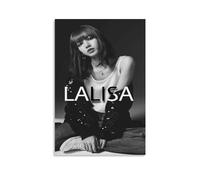 Lisa Blackpink Poster d'art noir et blanc Peinture décorative sur toile Art mural Salon Poster Chambre Peinture sur toile Poster et art mural Impression d'image moderne Décoration de salle familiale