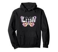 Lisa Butterfly - Word Art personnalisé avec nom Mignon Sweat à Capuche