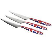 LISA DALBAN 10680682 Flag Coffret avec 3 Steak Acier Inoxydable Drapeau UK 26,5 x 15,5 x 2,5 cm