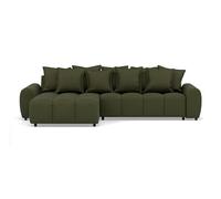Lisa Design - Adelaide - canapé d'angle réversible 4 Places en Tissu texturé, Vert