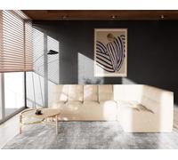 Lisa Design - Alya - canapé modulable d'angle réversible 4 Places en Simili, Beige