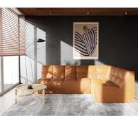 Lisa Design - Alya - canapé modulable d'angle réversible 4 Places en Simili, Cognac