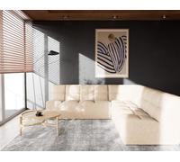 Lisa Design - Alya - canapé modulable d'angle réversible 5 Places en Simili, Beige